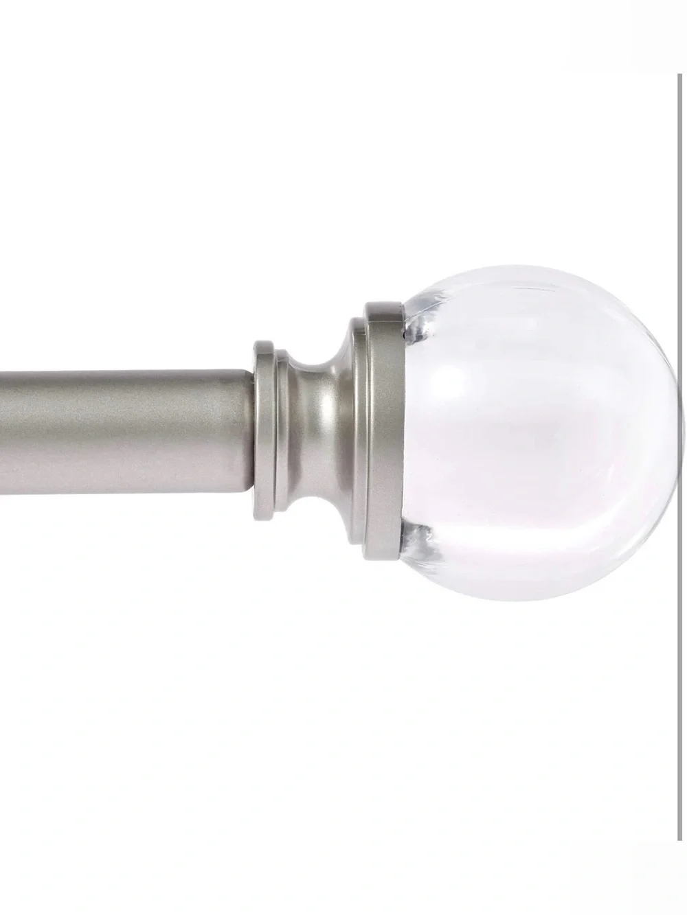 Set of 4 acrylic clear ball finials for curtain rods Amazon basics nickle glass
